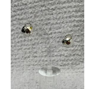 Monica Rich Kosann Sterling Silver Checkerboard Domed Earrings #63574
